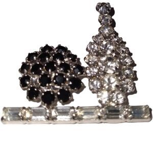 Vintage B. David Brooch/ Pin Bowling Ball with Bowling Pin Rhinestone Pin/Brooch